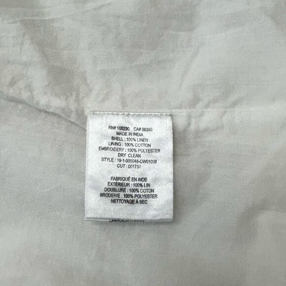 Joie 100% Linen Loralee Blazer White with Embroidery Women's Size 8 NWT - Picture 10 of 10